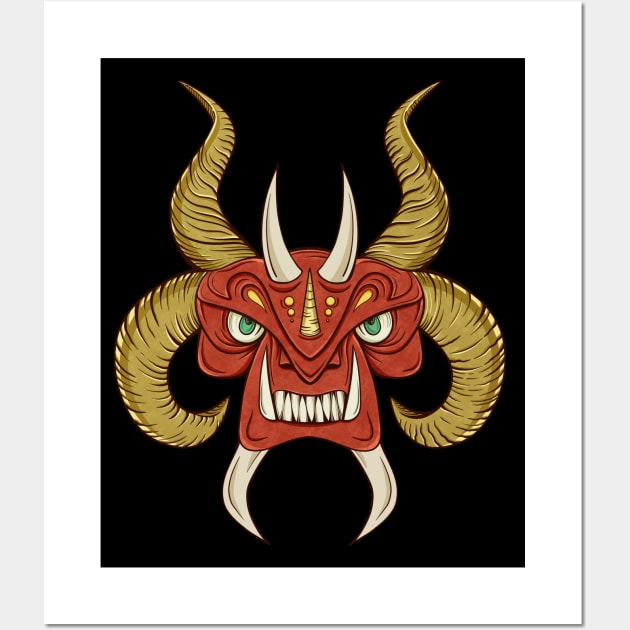 Red Devil Mask Wall Art by Pincay